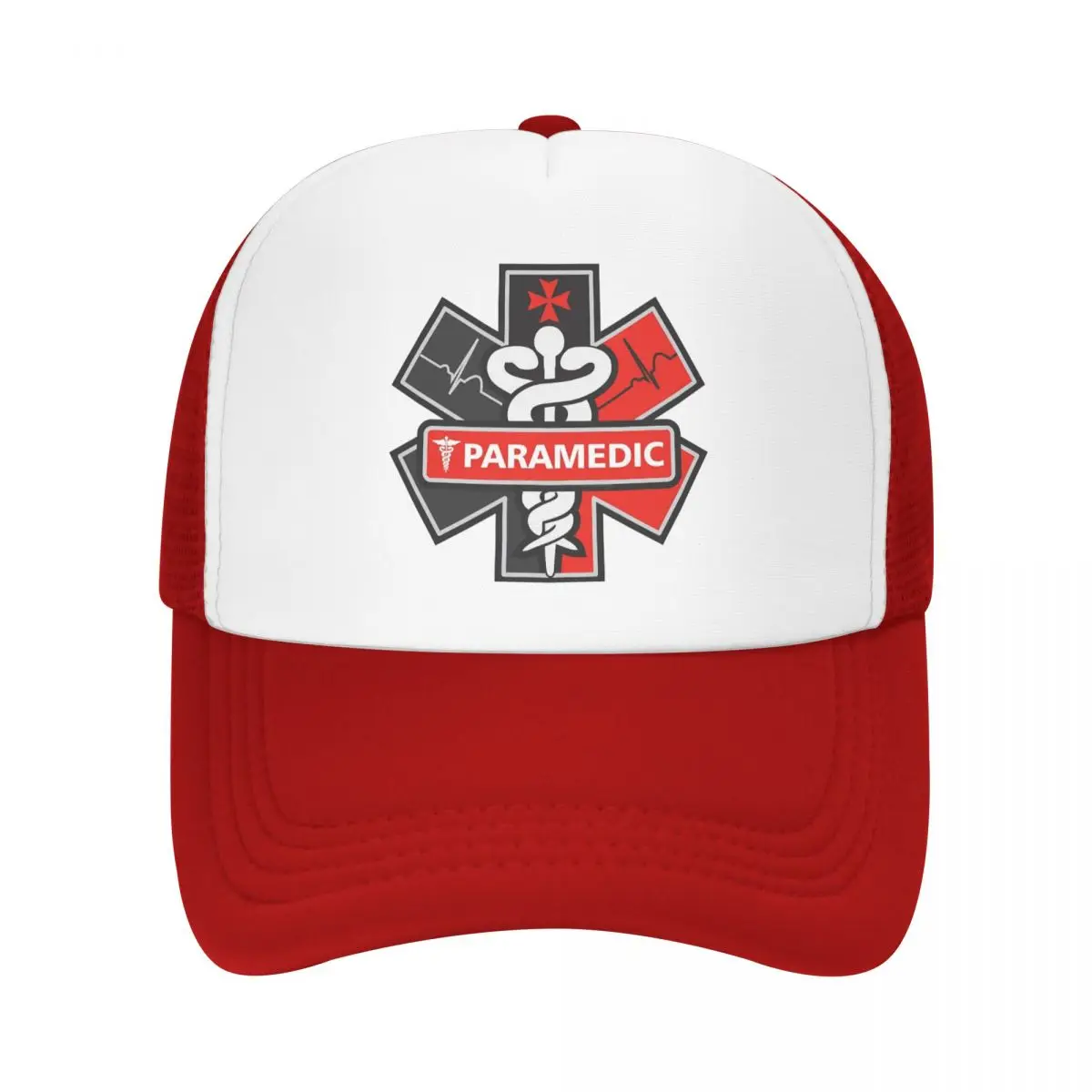 EMT Star Of Life Paramedic Mesh Baseball Cap Adult Hip-Hop Trucker Hat Paramedic Medic Ambulance Hat Adjustable Polyester Summer