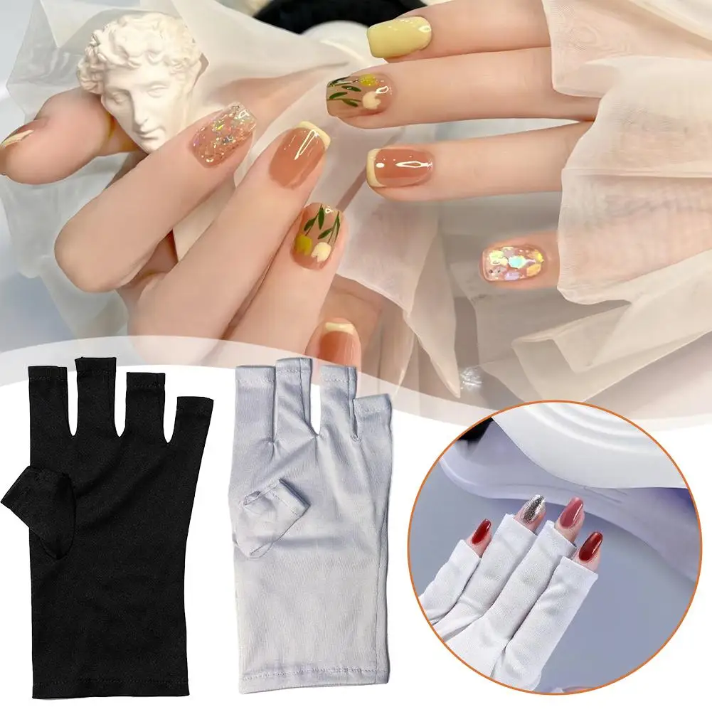  Nail Art Gloves With Five Fingers Professional Protection Gloves For ManicuresProtect Hands Nail Art Stretchy Fingerless W1Q9