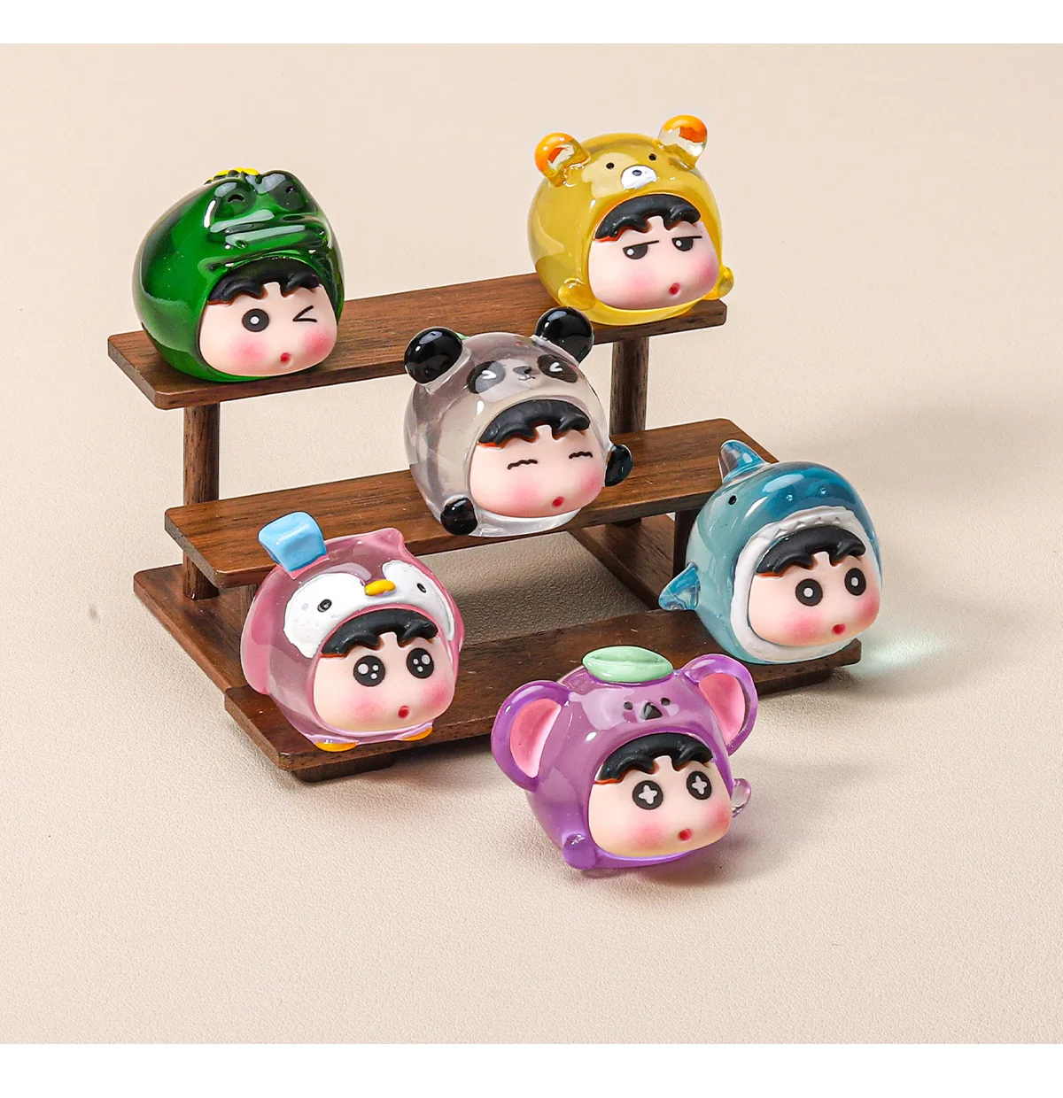 6pcs/Set Anime Crayon Shin Figure Toy luminou Figurine Desktop Model Ornaments Toys Boys Girls Christmas Gifts
