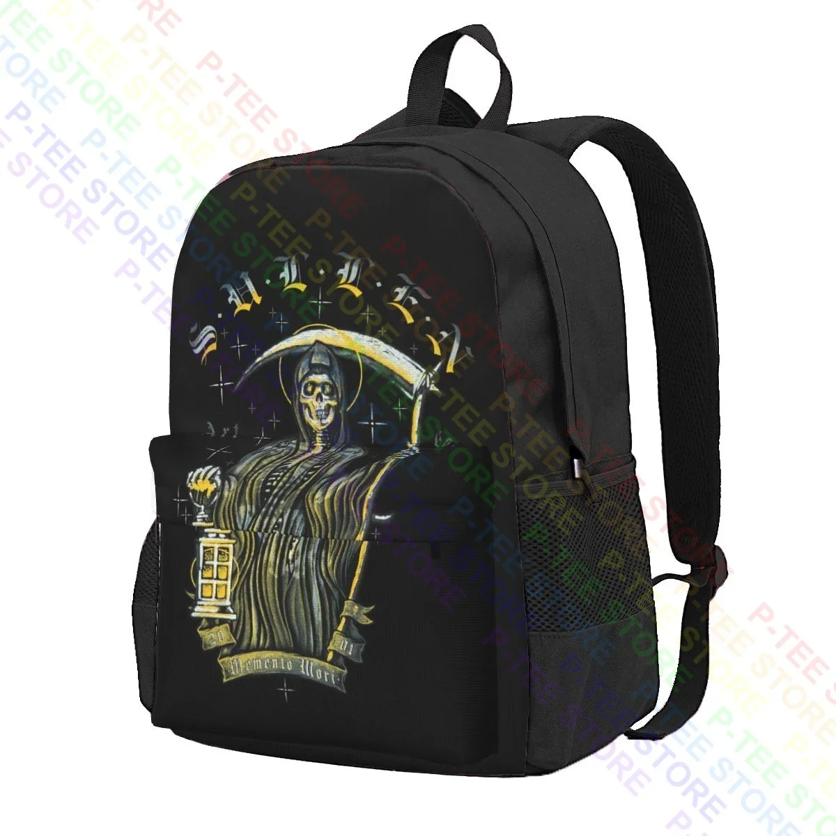 Sullen Momento Mori Mike Strachan Tattoo Artist Grim Reaper Punk Large Capacity Backpack Print Clothes Backpacks