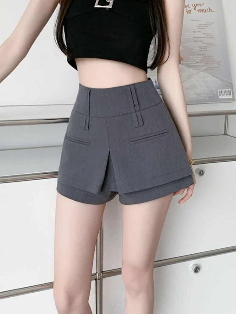 Traje con falda pantalones mujer pantalones cortos para mujer Culotte trajes de cintura alta verano estético fluido precio bajo cómodo Normal Kpop
