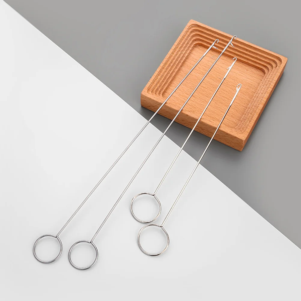 

2Pcs Drawstring Threader Tool Rope Threader Metal Thread Guide Sewing Accessory for Threading Drawstrings Elastic Bands