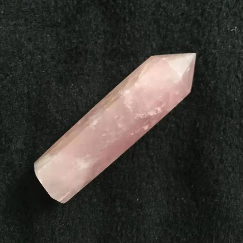 2PC Natural Rock Rose Strawberry Quartz Crystal Point Healing Stone Pure Color spiritual Obelisk Wand Pink Board Altar Game4-5cm