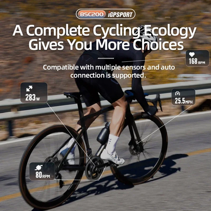 

iGPSPORT BSC200 ANT+ GPS Bike Computer Riding Cycling Odometer Route Navigation Wireless Speedometer Support Powermeter