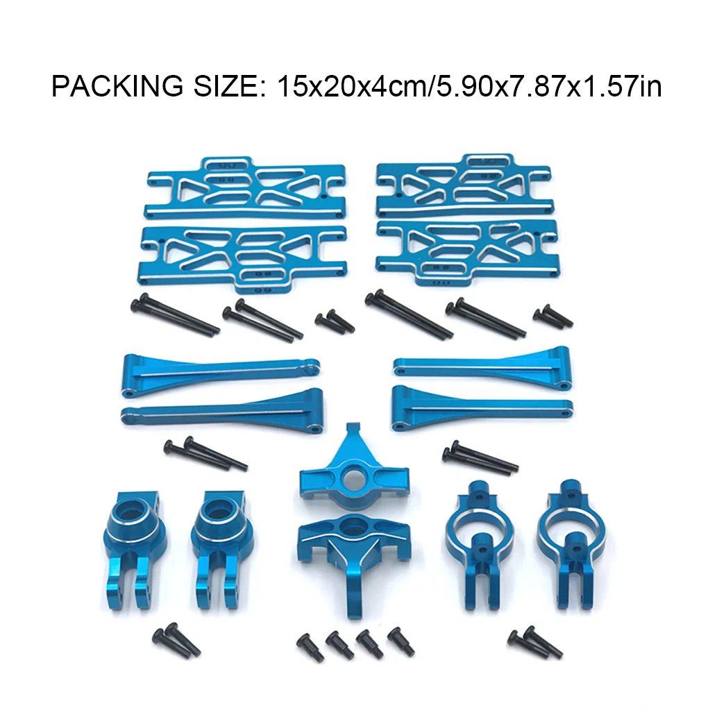 Zestaw akcesoriów do ciężarówki RC: wahacz górny i dolny w kształcie litery C, mocowanie zwrotnicy.
