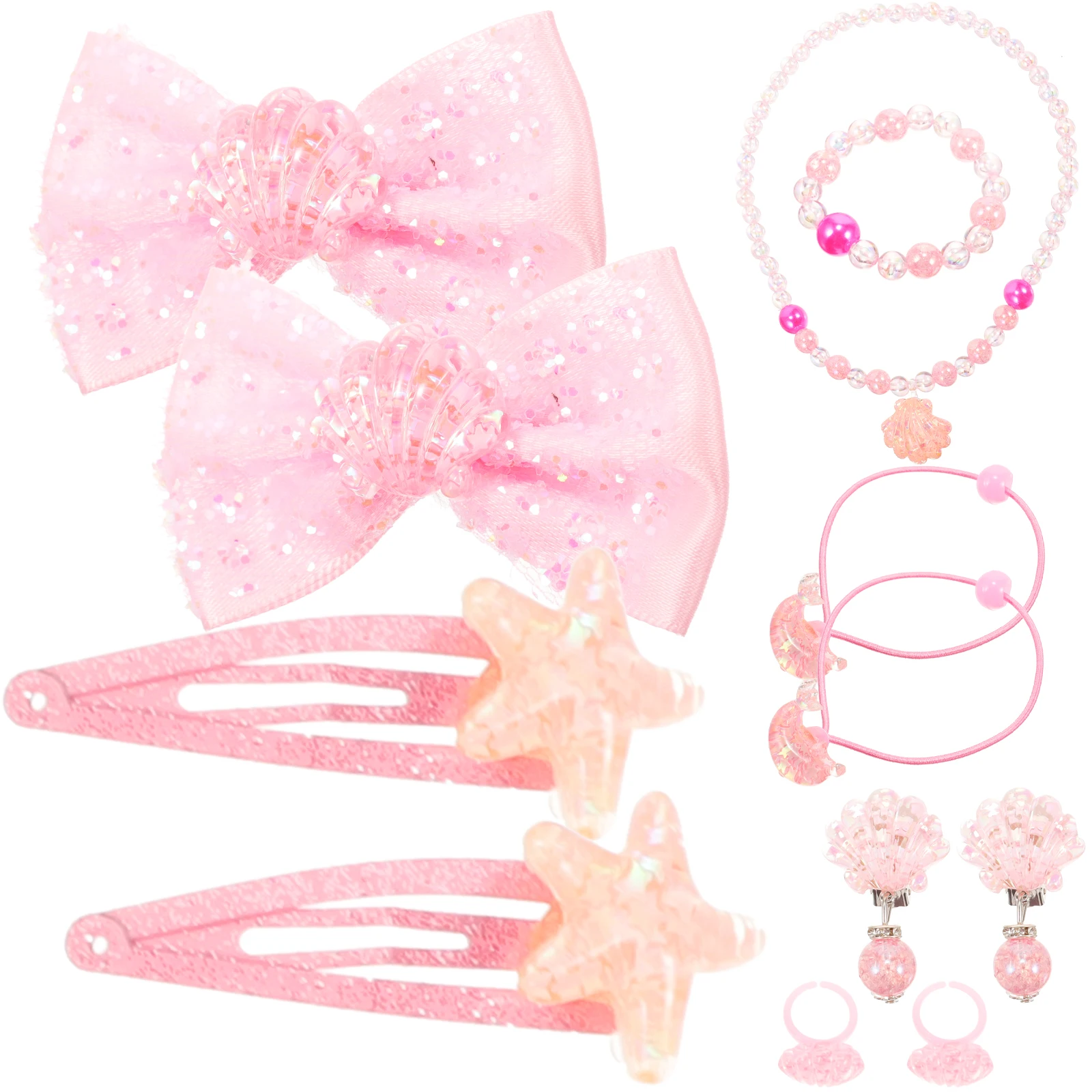 

Princess Shell Backpack Set Toddler Little Girl Jewelry Plastic Girls Bracelets