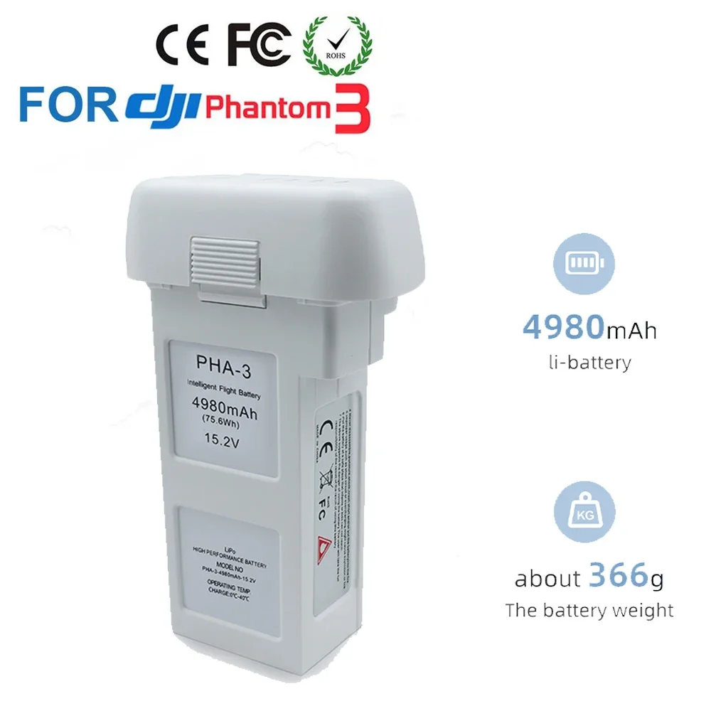 new-152v-4980mah-lipo-battery-for-dji-phantom-3-professionalstandardadvanced-drone-replacement-intelligent-flight-battery