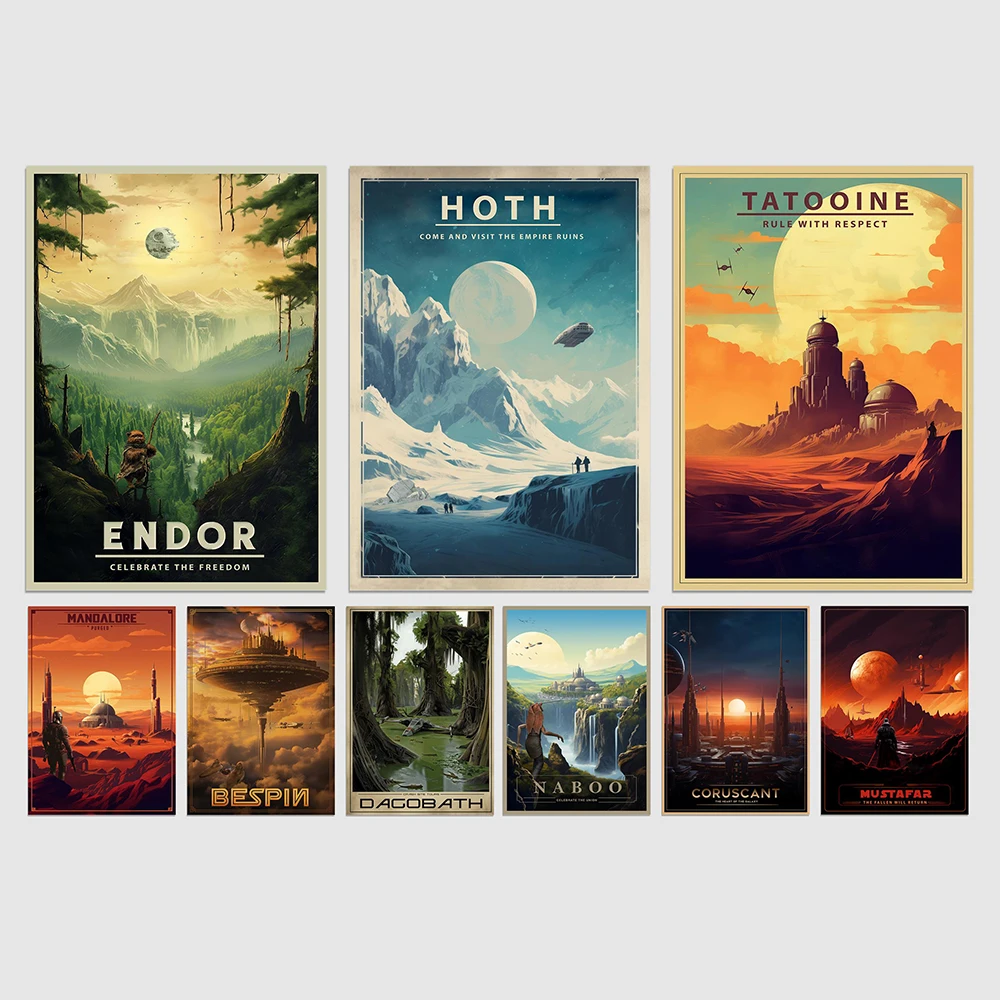 Modern Star Planet Posters Galaxy Wall Art Canvas Painting And Print Movie Cover Space Travel Landscape For Room Home Decor