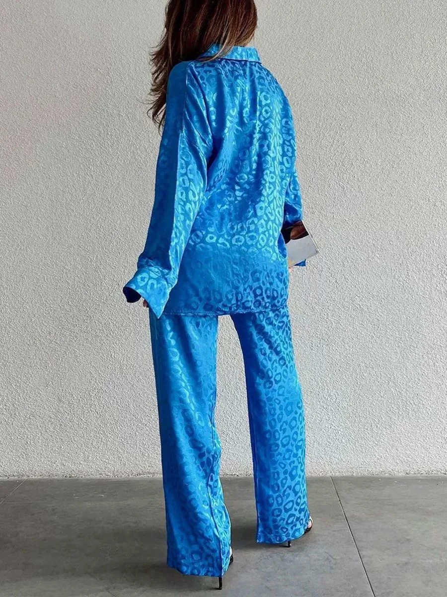 

Loose Fit Long Sve irt Sle Women's Pajamas Comfortable Breathable Spwear Casual Home Clothes Two Piece Set