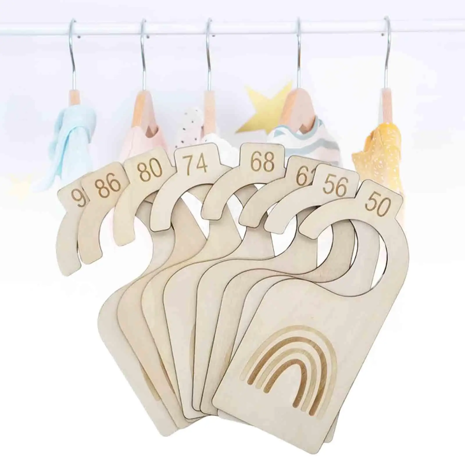 8x Baby Closet Dividers Age Organizer Dividers Clothes Sorting Tags for Baby Party Gift Wardrobe Nursery Decor Daily Use Room