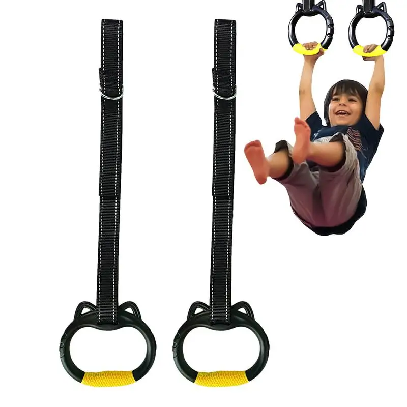 Adjustable Gym Ring Strap, Kids Fitness Gymnastics Rings Convenient durable PullUp Buckle children Sports Exercise Equipment