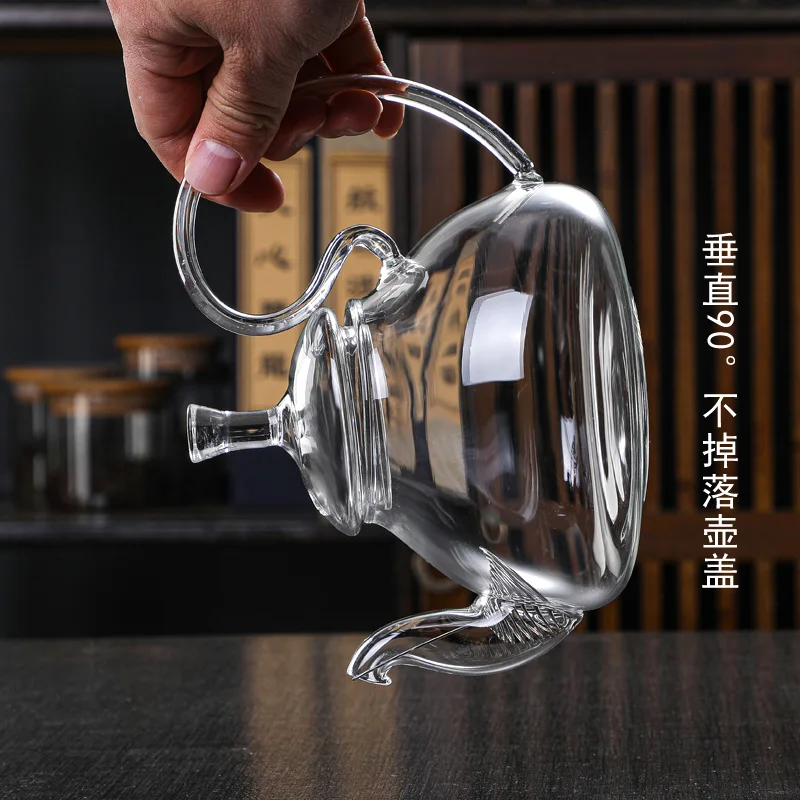 Heat-resistant Glass Tea Pot Flower Kettle Kung Fu Teawear Set Tea Strainer Infuser Puer Oolong Barley Pot Teaware