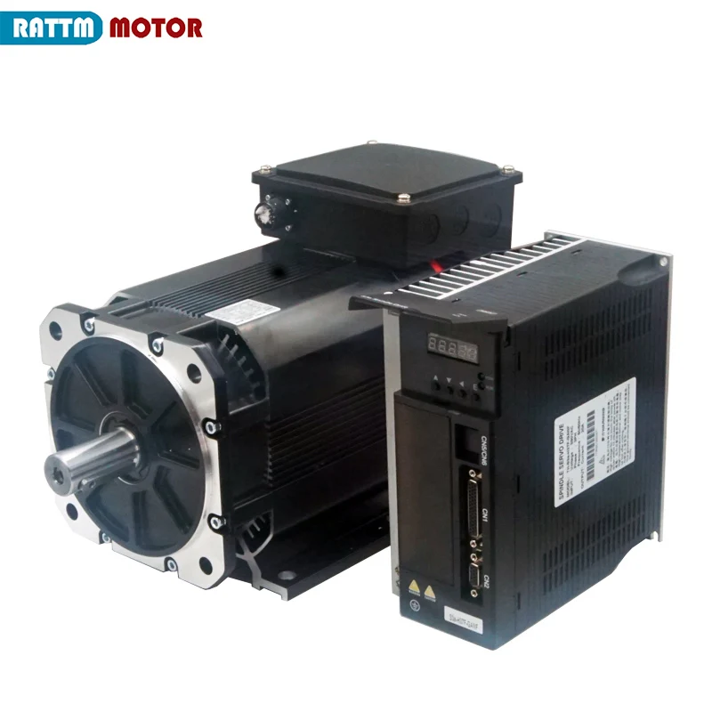 

Large Torque 2.2KW 3.7KW 5.5KW 7.5KW Asynchronous Spindle Servo Motor With Driver AC 380V For CNC Lathe