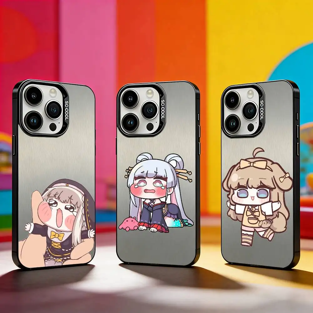 Game T-Trickcal Chibi Go Phone Case For iPhone 17,16,15,14,13,12,11 Plus,Pro Max,XS,Colored silver phone case