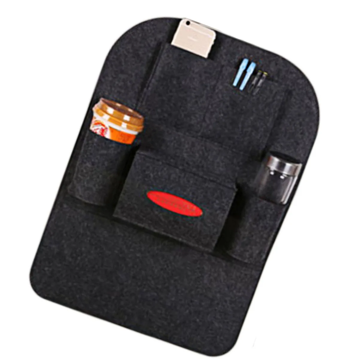 

Car Storage Organizer 6 Large Pockets Felt Material Anti Dust Wear Resistance Backseat Accessories Home Use Car Organizers