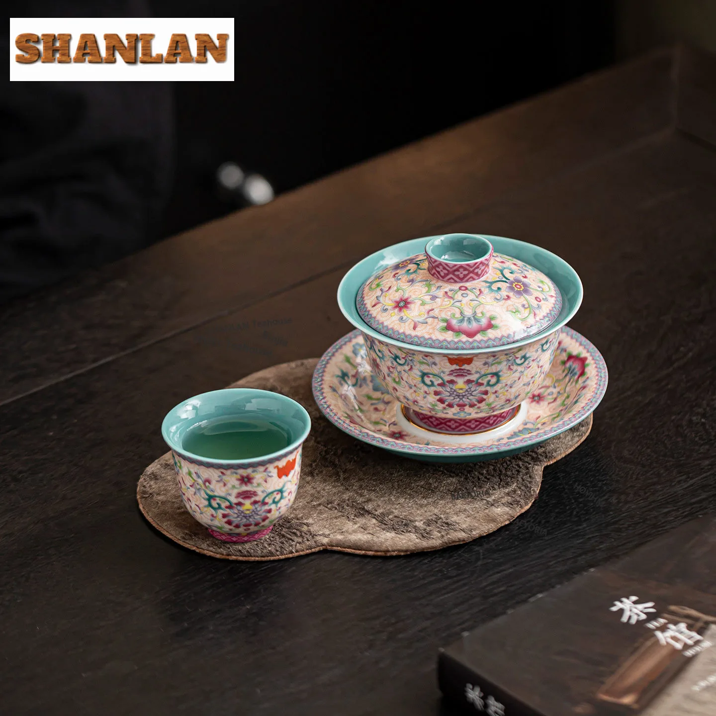 

Color Enamel Flower Tea Set Complete Set Boutique Gaiwan Tea Ceremony Set Teapot And Tea Cup Set Chinese Tea Set Ornaments Gifts