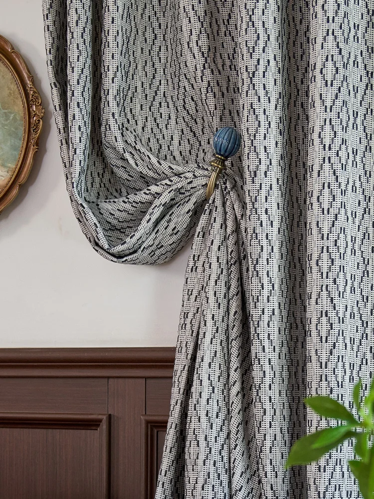 

Brand New Elegant Textured Blackout Curtains - French Chic Style Luxury Modern Living Room Cotton Thread Blackout Window Drapes