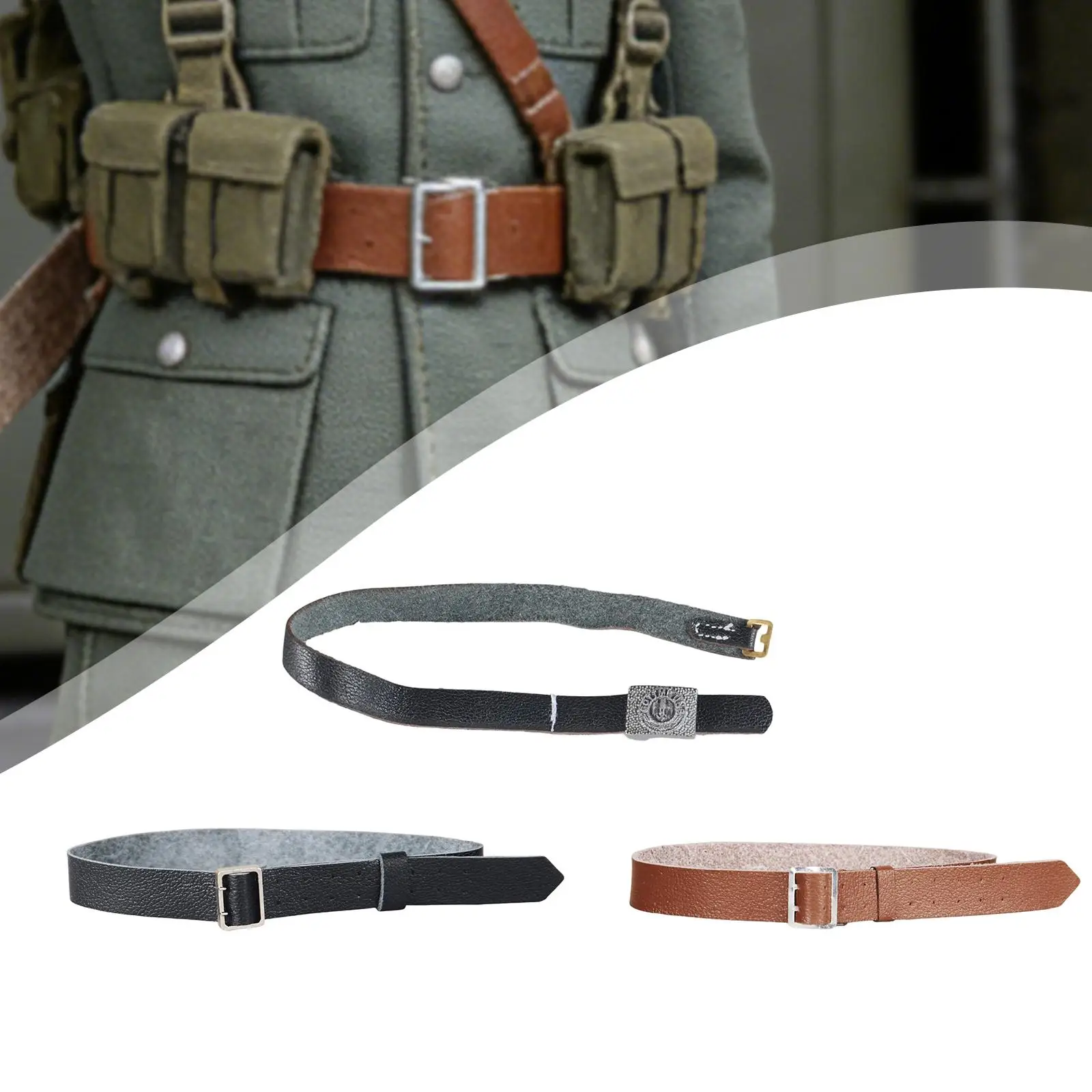 Ceinture pour figurine d'action 1/6 pour figurine homme de 12 pouces, en cuir PU avec boucle en métal, ceinture de taille