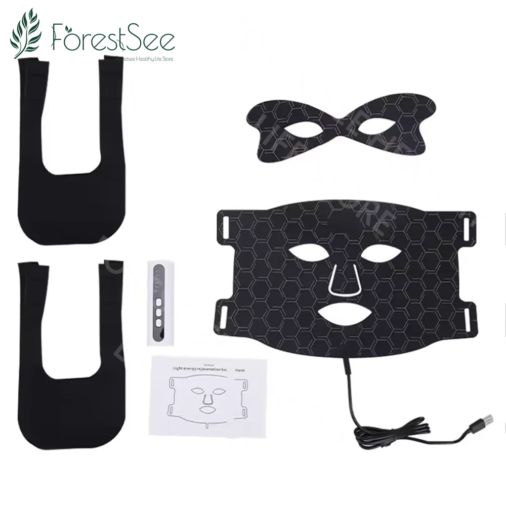 Máscara facial led para cuidados com a pele, máscara de beleza facial para cuidados faciais, silicone, led, uso doméstico, máquina de rejuvenescimento de fótons