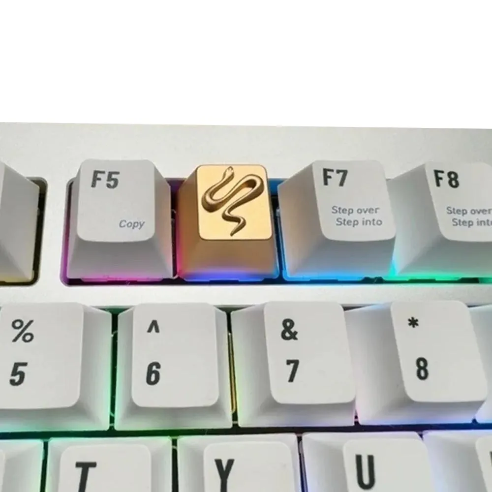 

Механическая клавиатура ESC Keycap R4 Cherry MX Switch Key Caps Змеиный дизайн Золотые металлические колпачки для клавиш Индивидуальные игровые колпачки