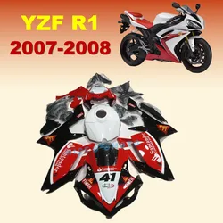 Fairing Kit Fit For YAMAHA YZF R1 07 08 New ABS  Plastic Shell Motorcycle YZF1 2008 2007 Bodywork Set Custom Housing Red Black