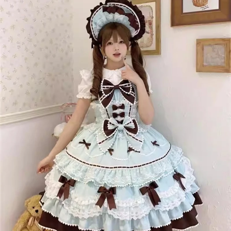 

[Sugar Girl] Original Design Flower Girls Lolita Dress Cute Jsk Suspender Boutique Dress Japanese Younger Girls Wedding Skirt