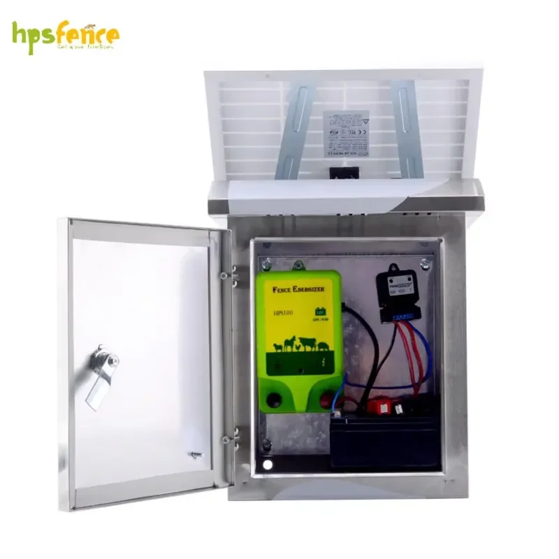 Brand For Waterproof 1J Solar Fence Energizer 10KM 9000V High Voltage with Stainless Steel Box for Livestock Animal Fencing view 4