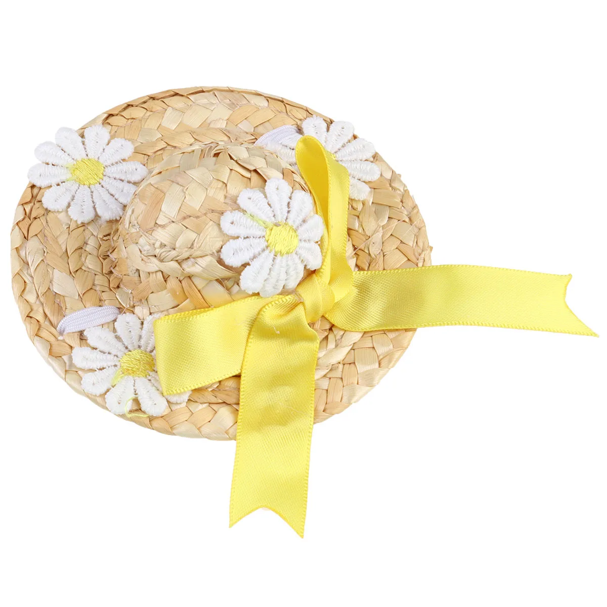 

1pc Pet Straw Hats Cute Cat Woven Hats Soft Comfortable For Daily Wear Party Photo Props Xs Size Chrysanthemum Pattern