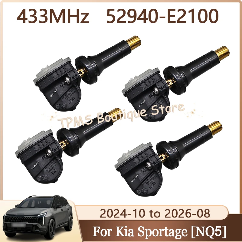 Capteur TPMS système de surveillance de la pression des pneus 4 pièces 433MHz 52940-E2100 pour Kia Sportage Niro EV4 EV5 EV6 K9 Hyundai Ioniq 7 Staria