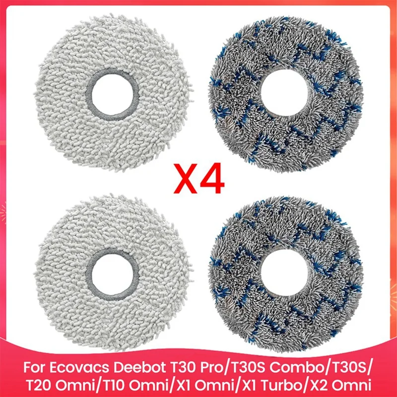 Mop Pads For Ecovacs Deebot T30 Pro / T30S Combo / T30S / T20 Omni / T10 Omni / X1 Omni / X1 Turbo / X2 Omni Parts