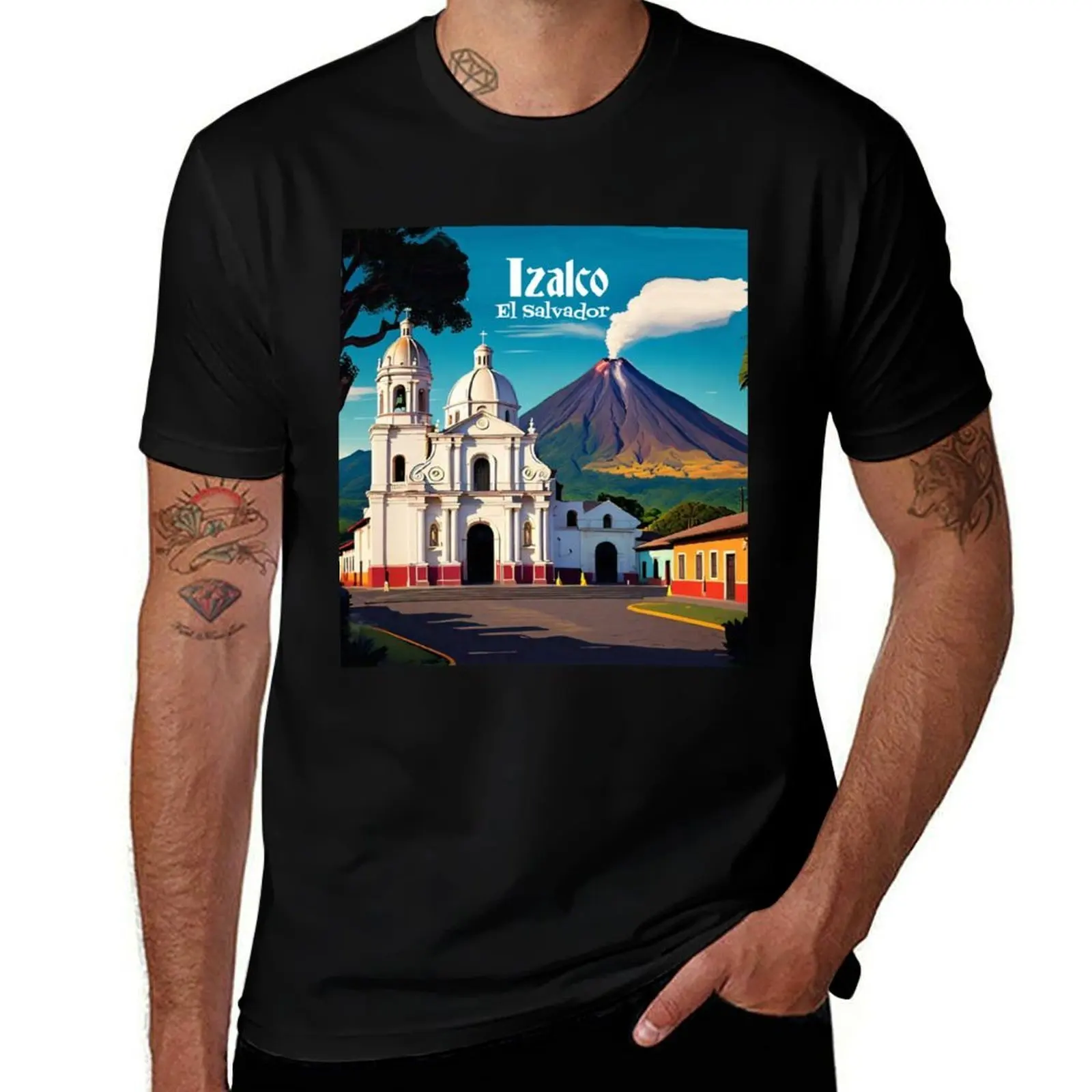 

Travel Vintage Wall Art El Salvador Izalco T-Shirt oversize t-shirts man luxury designer mens cotton t shirts