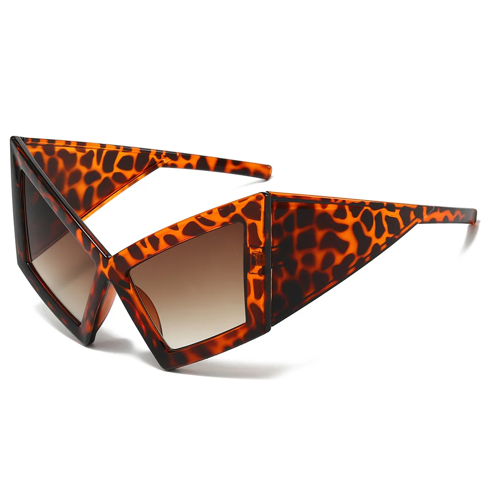New Fashion Oversized Cat Eye Sunglasses Women Red Shades Uv400 Retro Gradient Men Wide Legs Sun Glasses