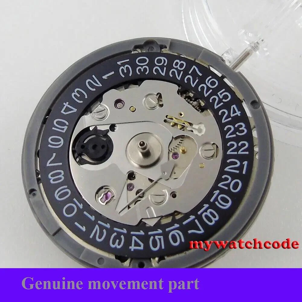 New Genuine NH35A Automatic Watch Movement SII or TMI black date window 24 jewels