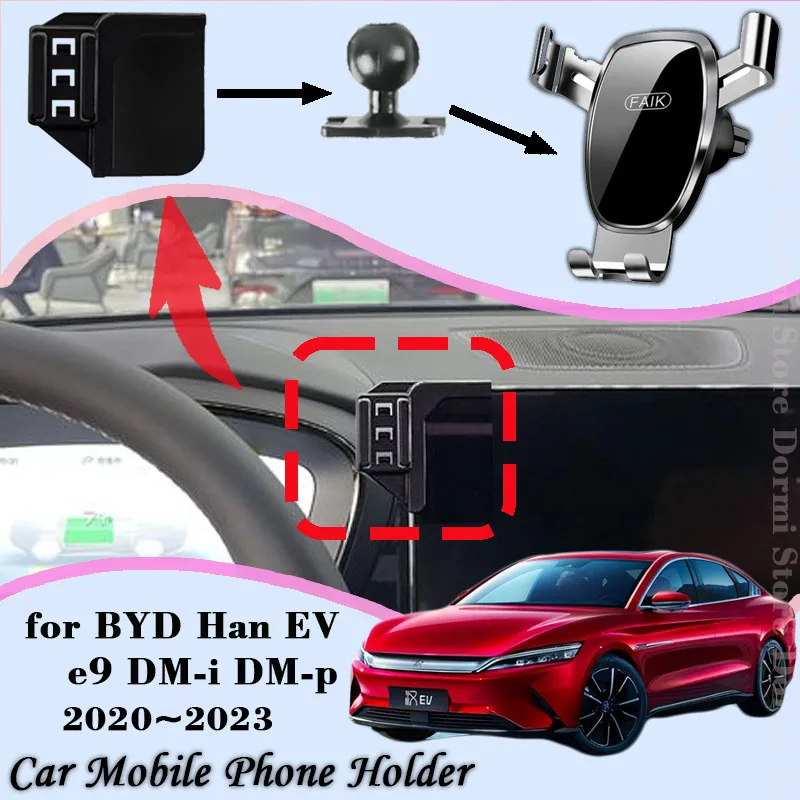 

Car Mobile Cell Stand Fit for BYD Han EV e9 DM-i DM-p 2020~2023 Air Vent Clip Cellphone Bracket Gravity Phone Holder Accessories