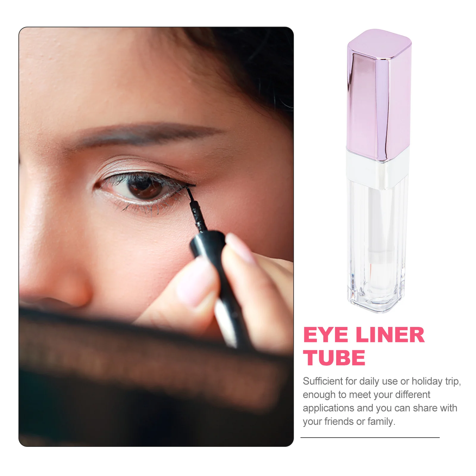 

6pcs Eyeliner Tube Bottle Mascara Tube Refillable Clear Eyeliner Container Travel Size For Women Girls Eyelash Cream Bottle