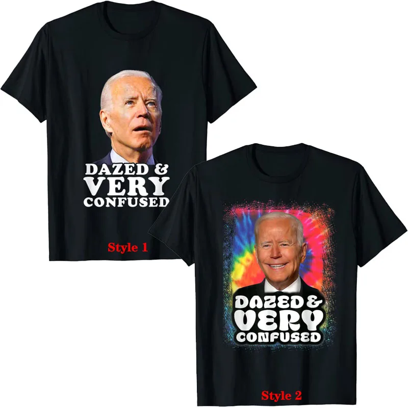 Biden Dazed and Very Confused Tiedye Funny T-Shirt Humor Funny Anti Joe-Biden Political Joke Clothes Streetwear Graphic Tee Tops