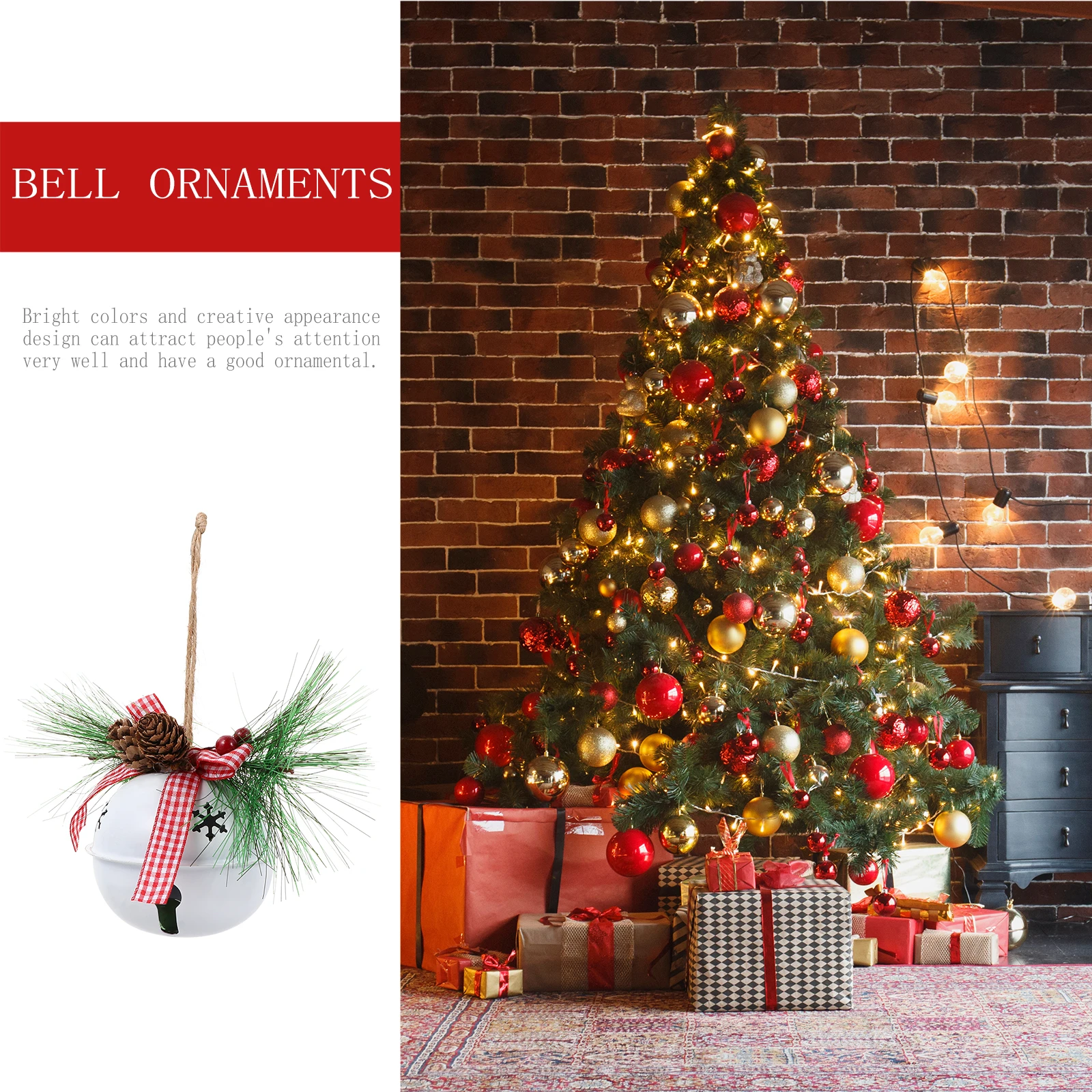 

Santa Bell Metal Bells Christmas Crafts Decorative Jingle Ornament Decorations