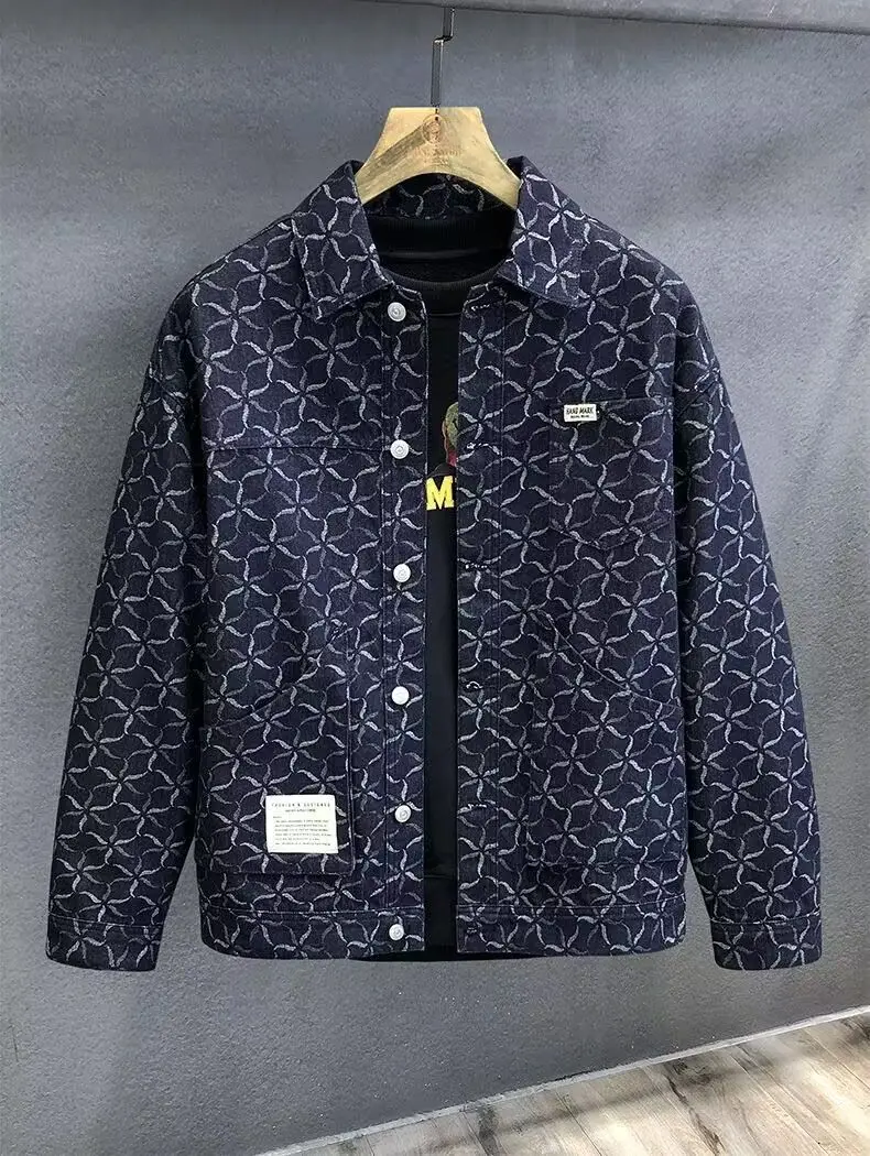 

Blue Loose Men's Denim Jacket Cheap Price Stylish Y2k Trendy New in Aesthetic Rock Korean Popular Clothes Size L Male Jean Coats