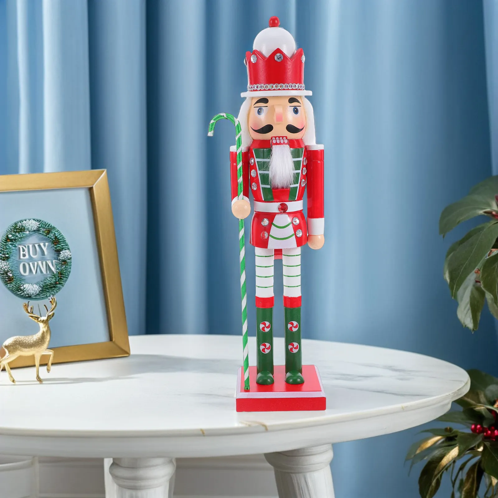 

Christmas Wooden Nutcracker Puppet Soldier Hand Carved Traditional Soldier Decor for Mantel Shelf Table Centerpiece Holiday Home