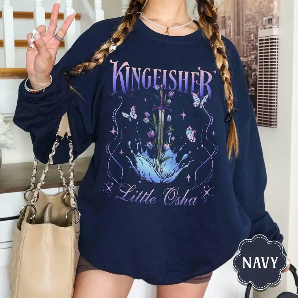 Feminino quicksilver livro kingfisher moletom camisa de dois lados para fãs fantasia bookish merch moletom y2k unisex topo streetwear