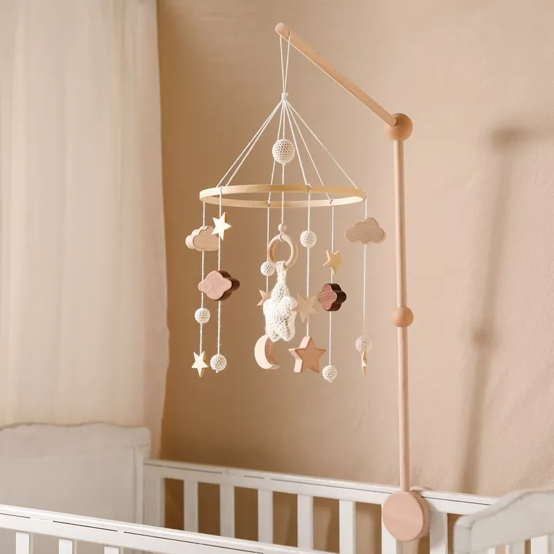 Sonajeros móviles de madera para cama de bebé, sonajeros para cuna, estilo bohemio, Juguete Musical para niños de 0 a 12 meses, regalo para recién nacidos