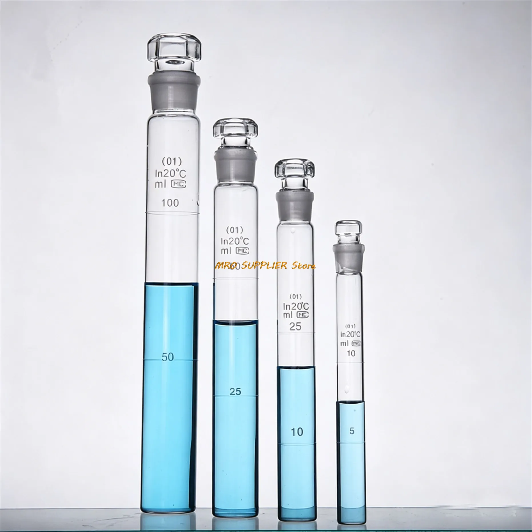 

12pcs 10ml,25ml,50ml 100ml glass color comparison tubes colorimetric cylinder Nessler glasses tube with stopper