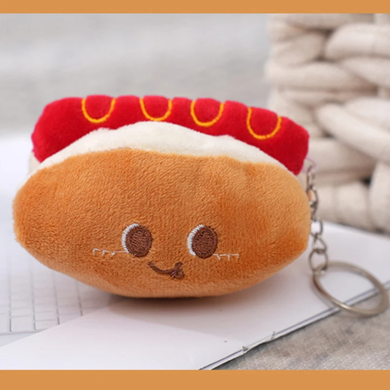 Cute Burger, Hot Dog, Chicken Leg, Plush Pendant, Small Doll, Backpack, Pendant, Keychain