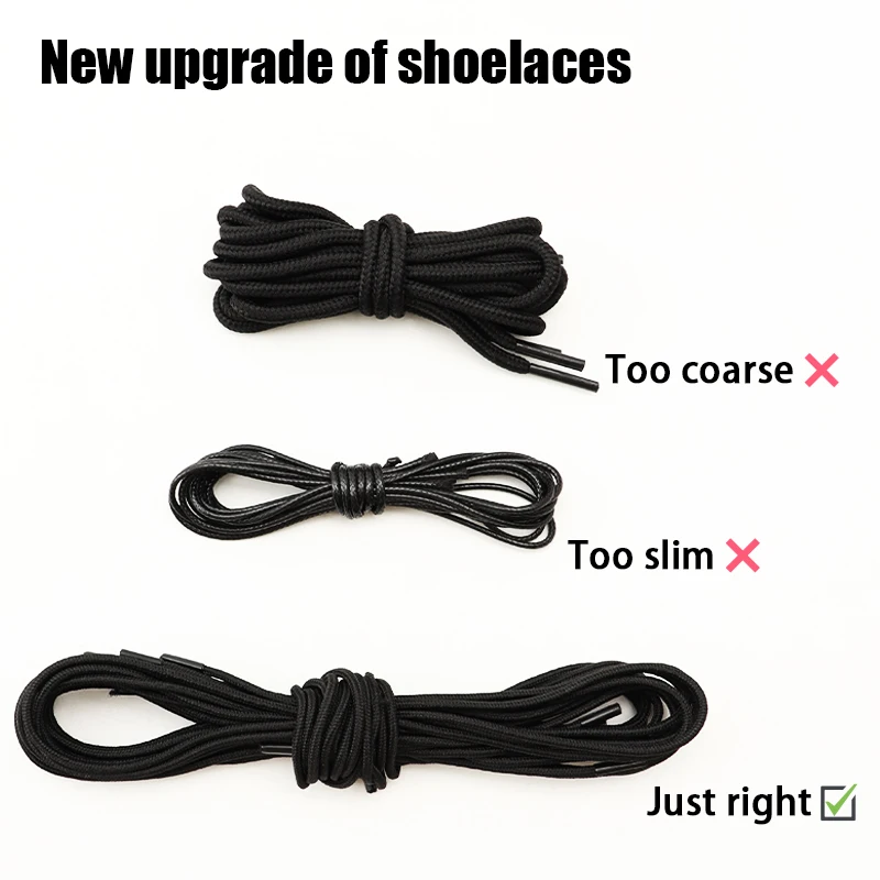 Cordones con hebilla giratoria, cuerda gruesa, cordones automáticos sin corbatas, negro, blanco, fácil instalación, zapatillas, cordones, accesorios para zapatos