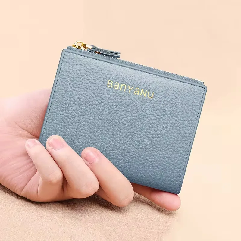 

Fashion Wallet Women Genuine Leather Female Zipper Coin Purse Short Money Bag RFID Card Holders Wallets Slim Walet for Women