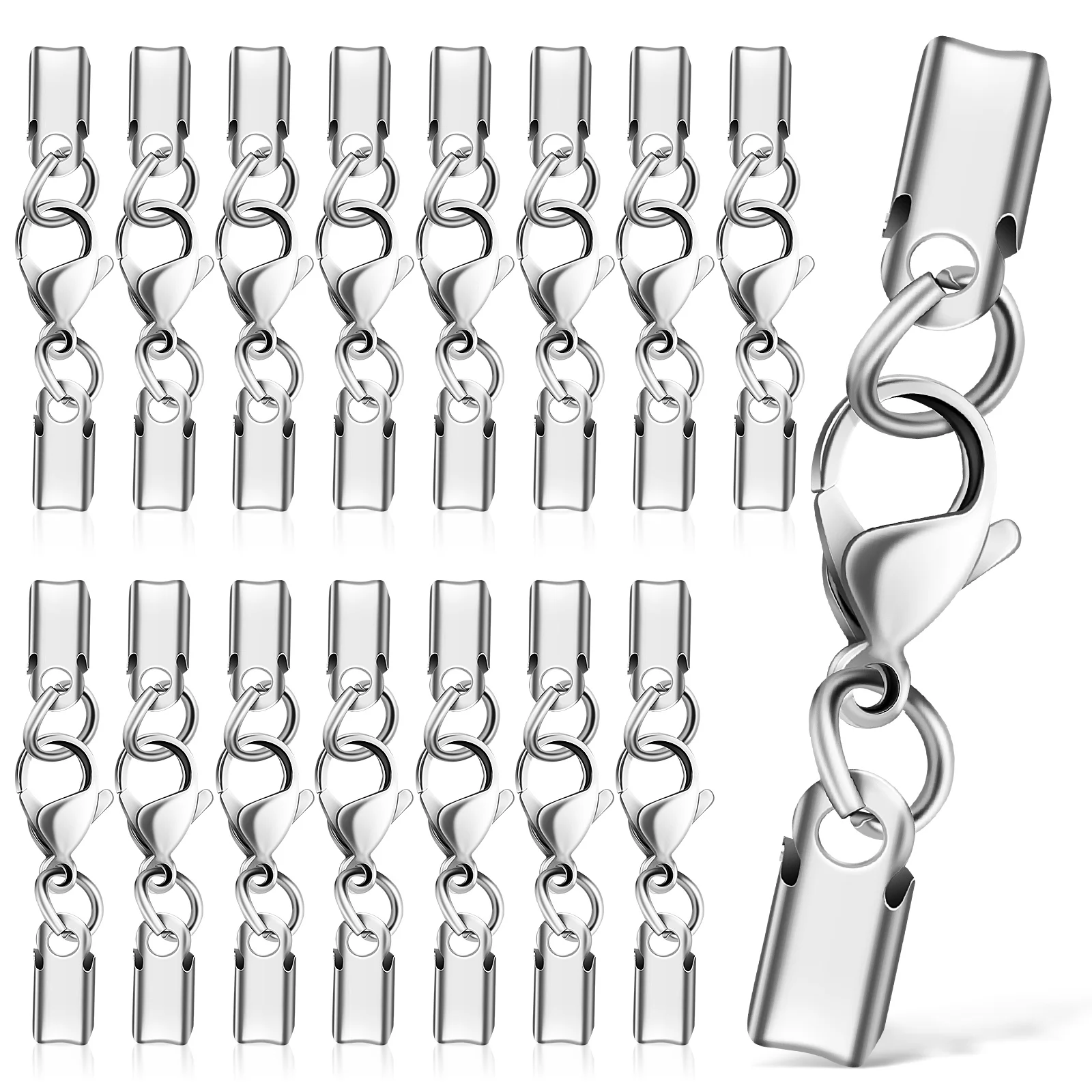 

40 Pcs Stainless Steel Lobster Claw Jewelry Connectors Clips Silver Bangles Jewellery Craft Accessories Clasps The