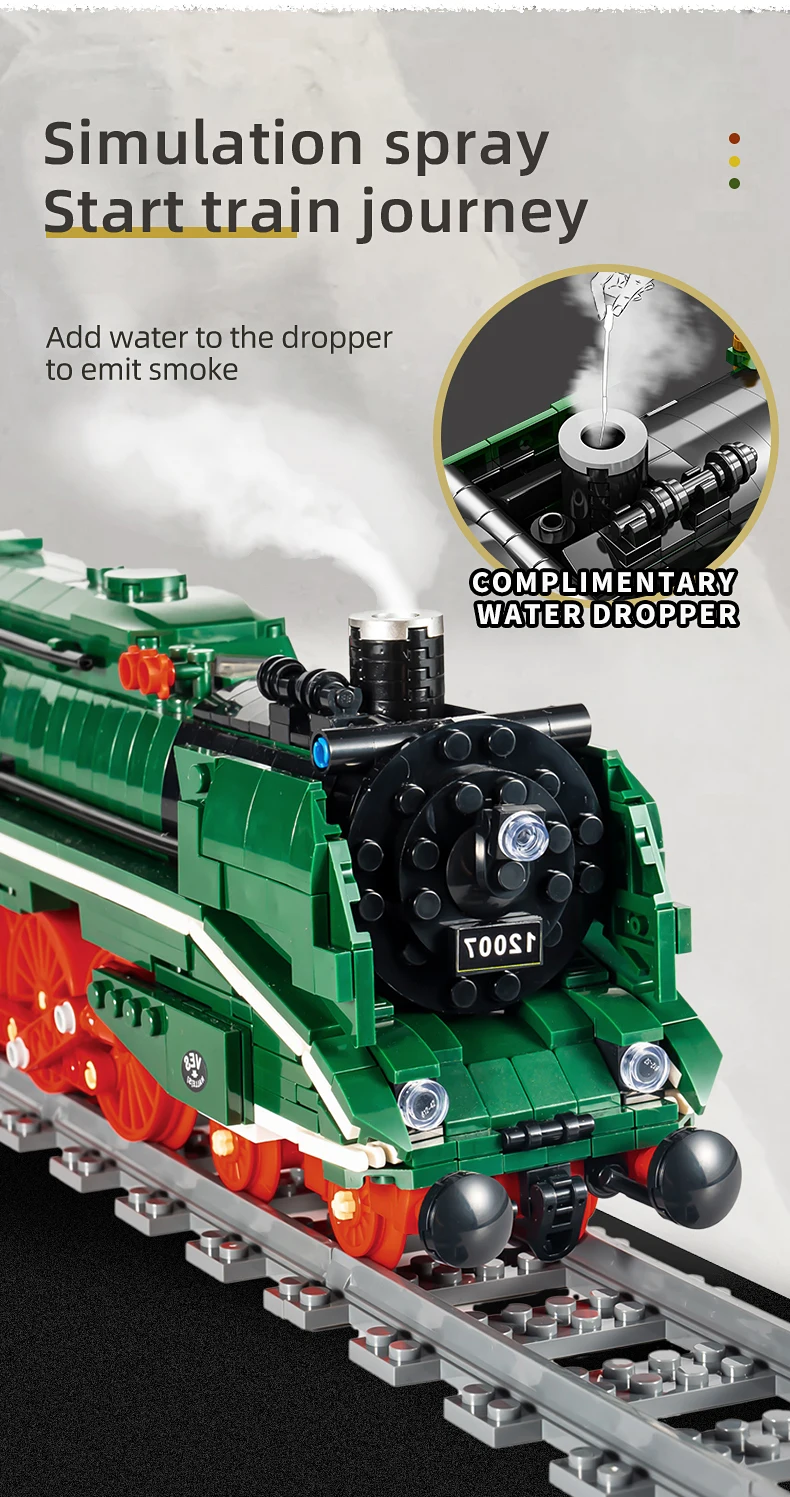MOULD KING 12007 Remote Control Train The Motorized BR18 201 German Express Train Model Bricks Building Blocks Kid Birthday Gift