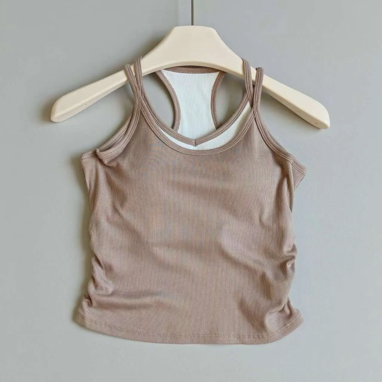 Contrast Color Yoga Vest for Women, Shock-Proof Gathered with Chest Pads, Running Training Underwear, Pilates Suspender Fitness view 3
