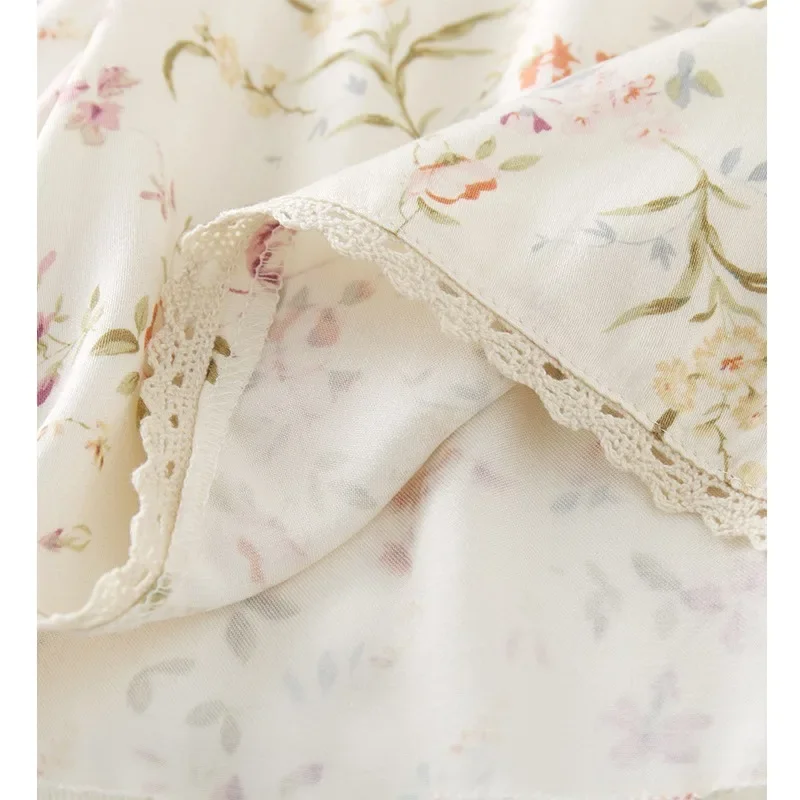 2025 ربيع جديد المرأة بولو منامة موضة أوراق الصفصاف المطبوعة سترة قصيرة الأكمام مجموعة تي شيرتات قصيرة للأطفال ملابس المنزل غير رسمية