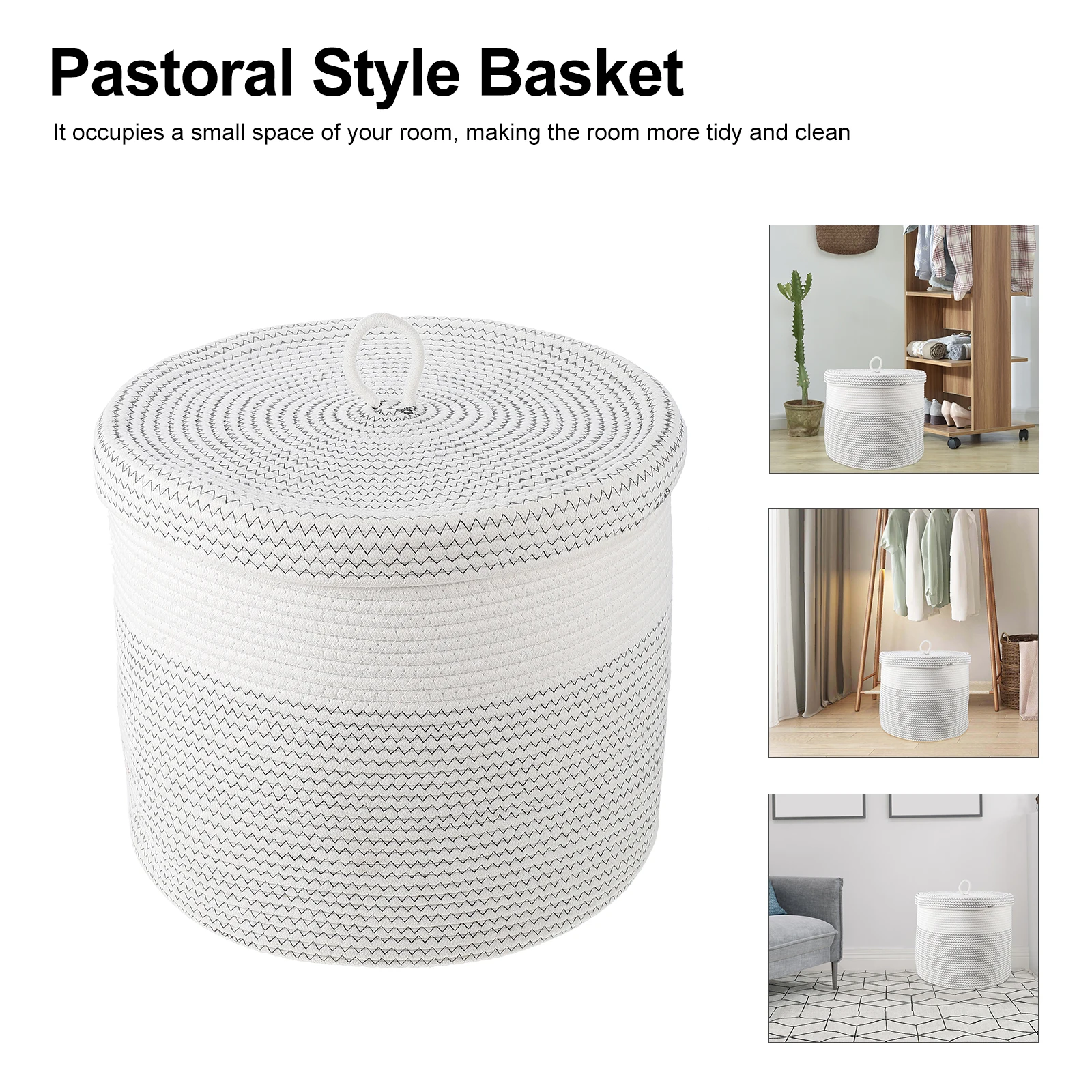 

Cotton Storage Basket Household Organizer For Container Clothes Laundry Bedroom Living Room Closet Storage